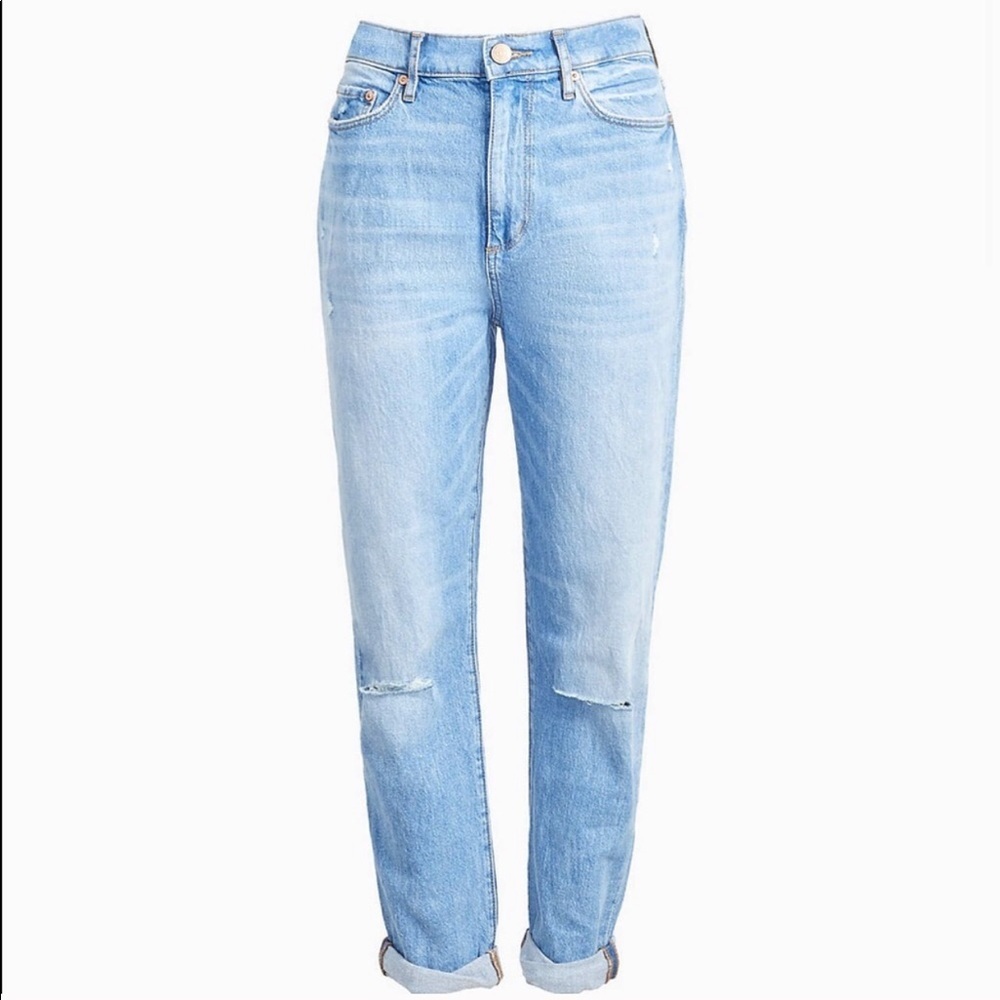 LOFT high waist boyfriend jeans distressed 10
